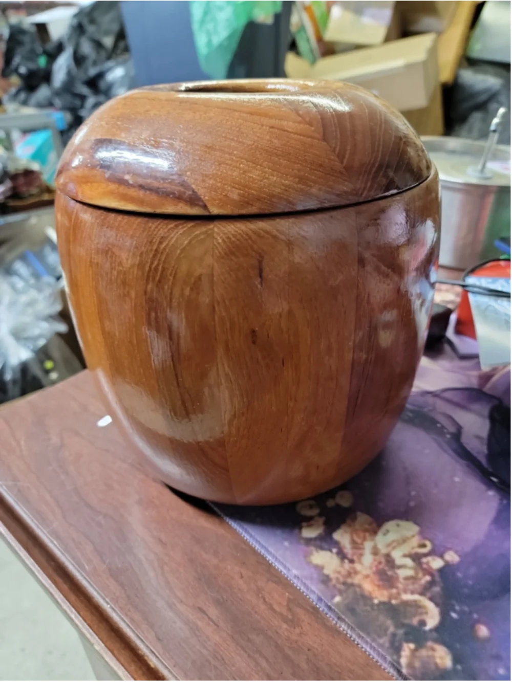 Dansk IHQ Quistgaard Teak Wood Rounded Ice Bucket Inset Lid Liner
